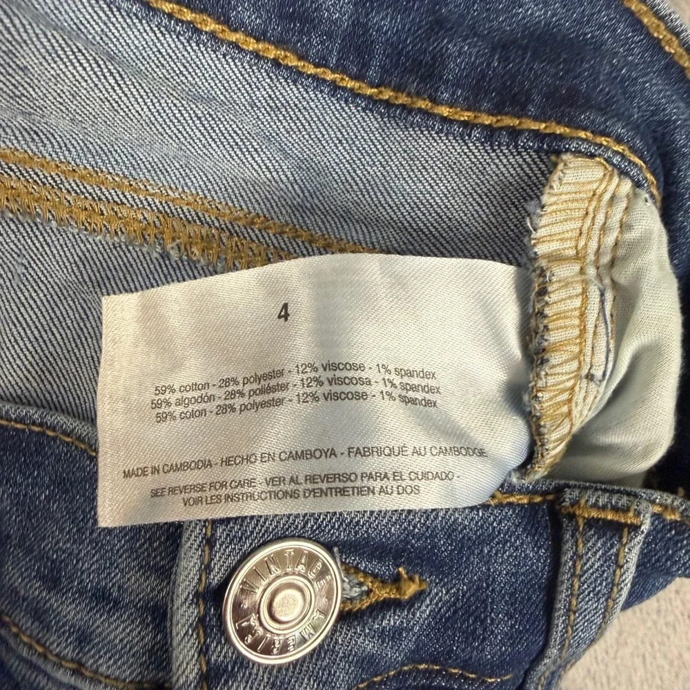 Vintage America Womens Flare Leg Jeans Blue Medium Wash Size 4 High Rise 1035